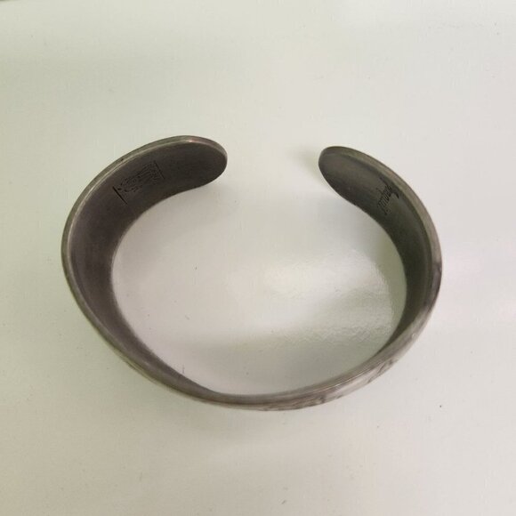 Vintage Kirk Pewter 900-3 Jonquil Cuff Bracelet - Picture 2 of 4